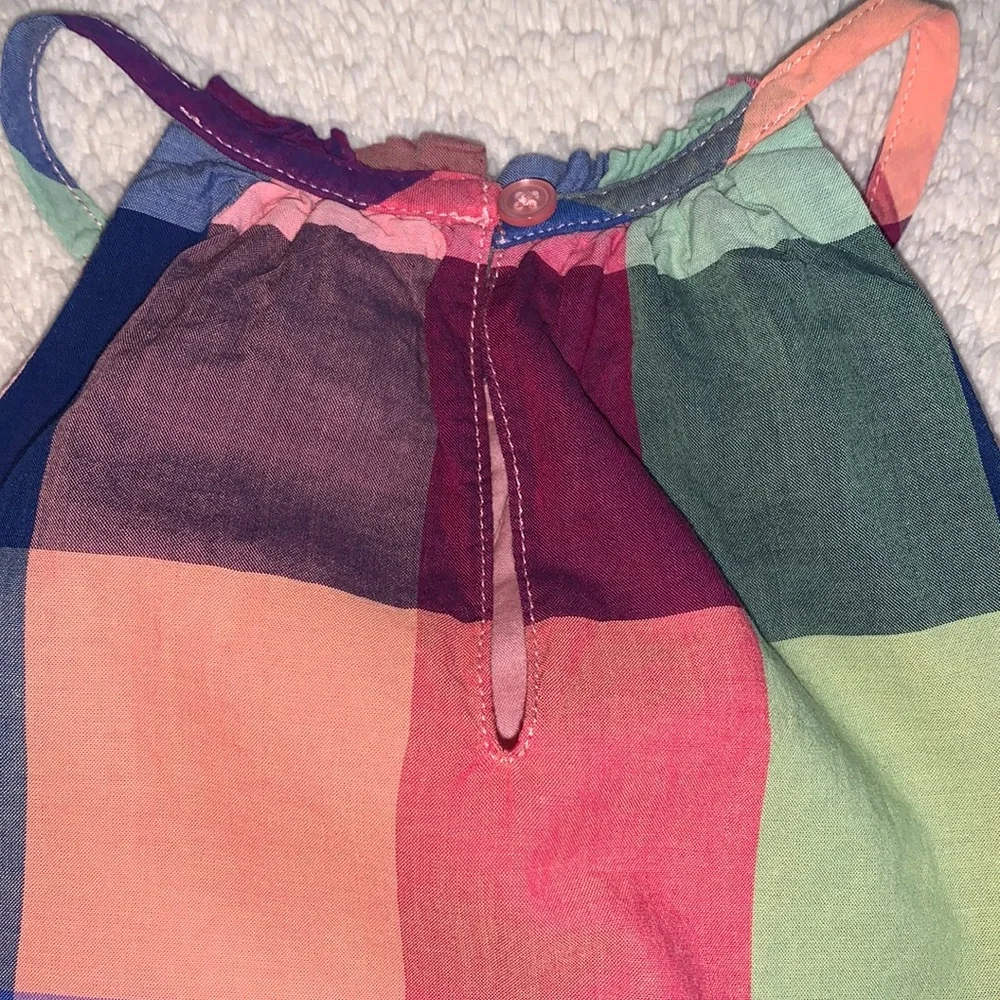 GAP 4 Checkered Green Blue Pink Sundress EUC Dress